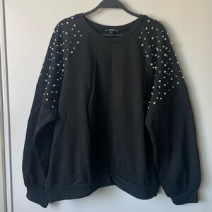 Express Black Pearl-Embellished Women’s Sweater size XL